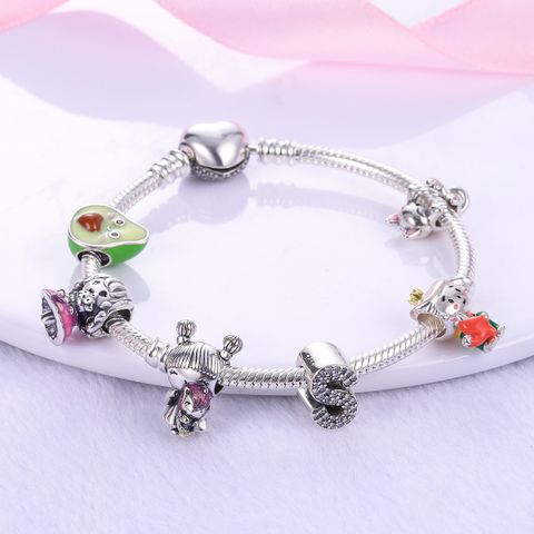 Silver Color Bracelet Charms Beads