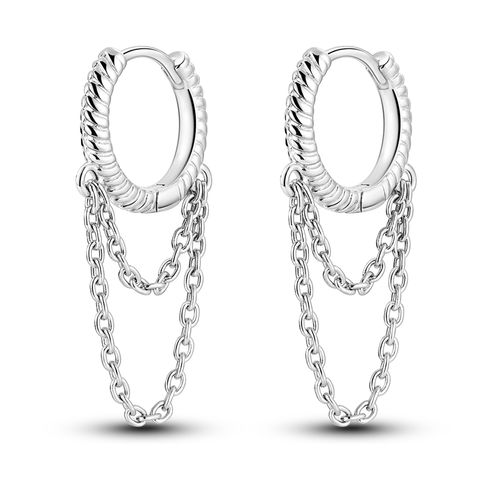 Snake Bone Drop Chain Earrings