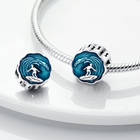 Mula Noël européen en argent sterling 925, breloque à monter soi-même, perle de surf adaptée aux bracelets pour femmes, bijoux