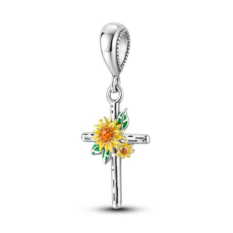 Sunflower Cross Pendant