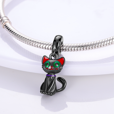 Black Color Cat Charm Bead