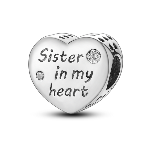 Les perles de breloques en forme de coeur de soeur