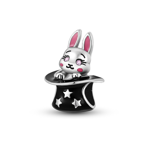 Charm-Perle mit Hut und Hase