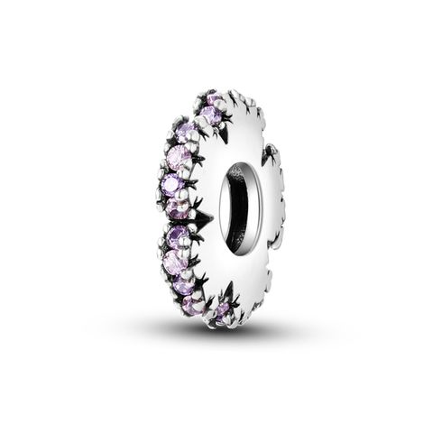 Pink Purple Flower Spacer Beads