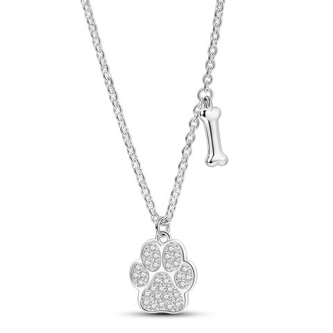 Paw Print Bone Necklace