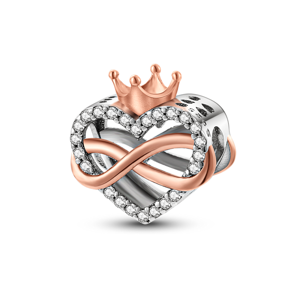 Crown Eternal Symbol and Heart Shape Beads