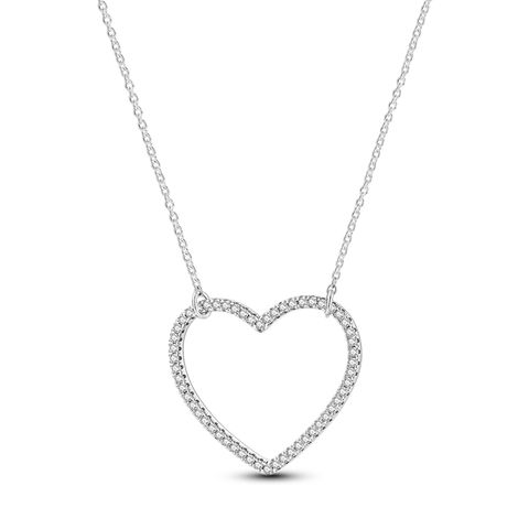 Collier coeur en pierre classique