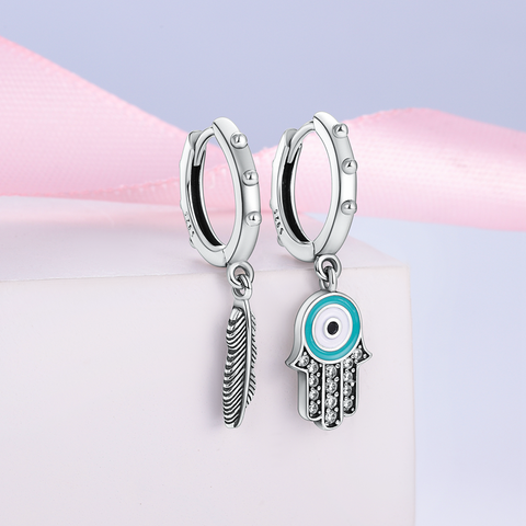Boucle D'oreille Oeil Du Diable Et Plume