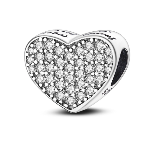 Pattern Heart Shape Charm Bead