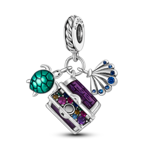 Tortue Seashell Treasure Chest Dangle