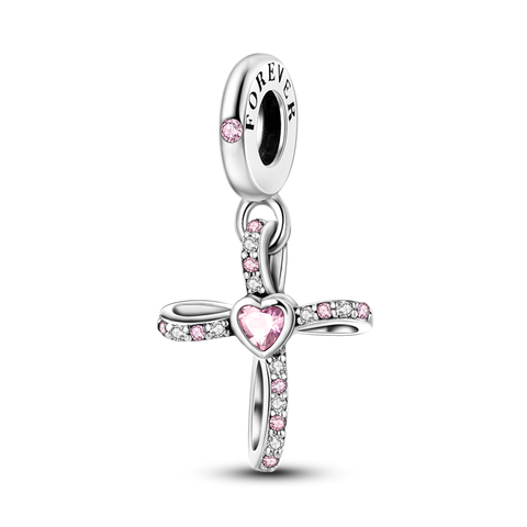 Croix Poudre Zirconium Dangle