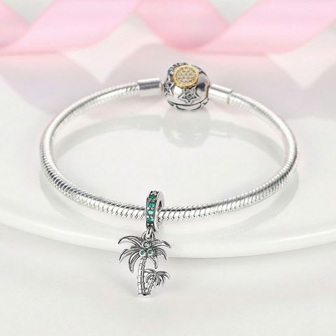 Mula Noël européen en argent sterling 925, breloque à monter soi-même, été, cocotiers, bracelet ajustable pour femmes, bijoux