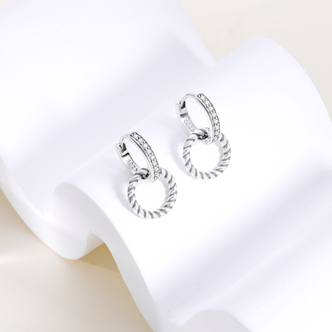 Double Hoop Twisted Rope Earrings