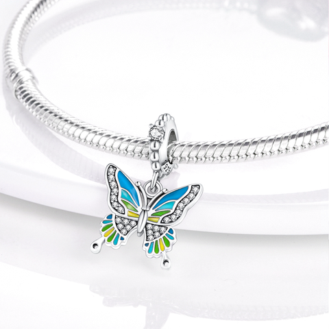 Inlaid Colorful Butterfly Dangle
