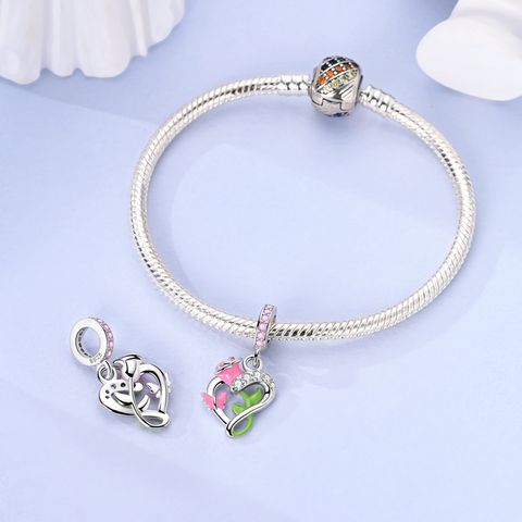 Heart Shaped Rose Butterfly Charms Bead