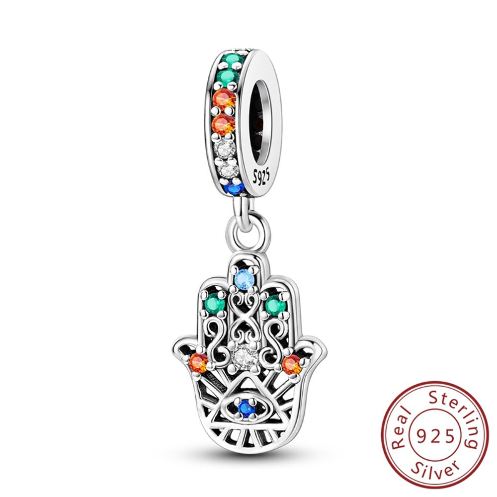 Dazzling Colorful Openwork Palm Charm