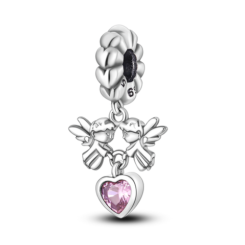 Pendentif ange gardien en forme de cœur