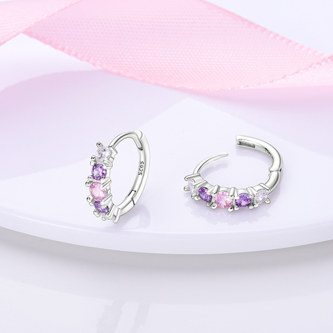 Boucles d'oreilles dégradées rose et violet