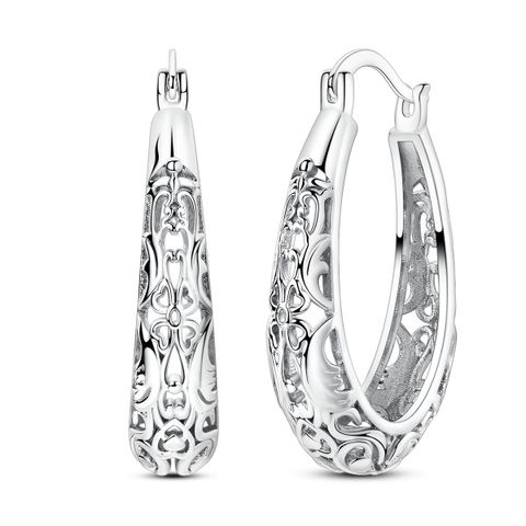 MULA Europäisches 925 Silber Ohrringe Spitze Hohlblume Glück Hypoallergenisch Für Frauen Schmuck