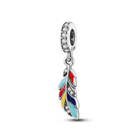 Plume colorée pendante