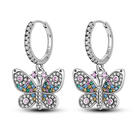 Inlaid Zircon Butterfly Earrings