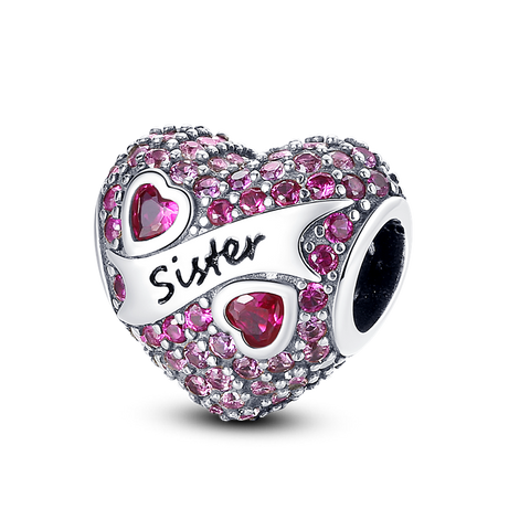Light Purple Sister Heart Shape Beads