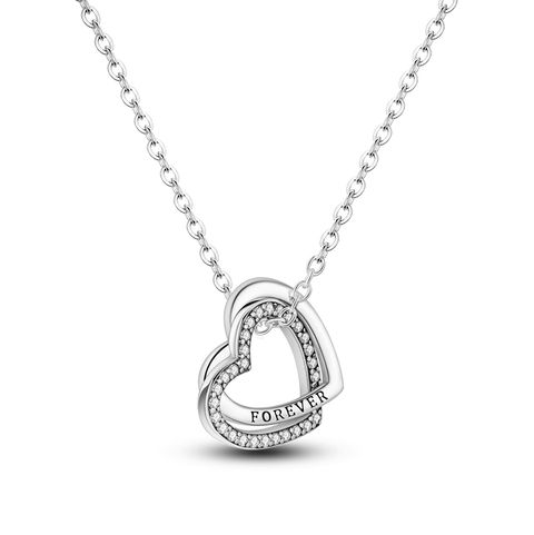 Double Ring Heart Necklace