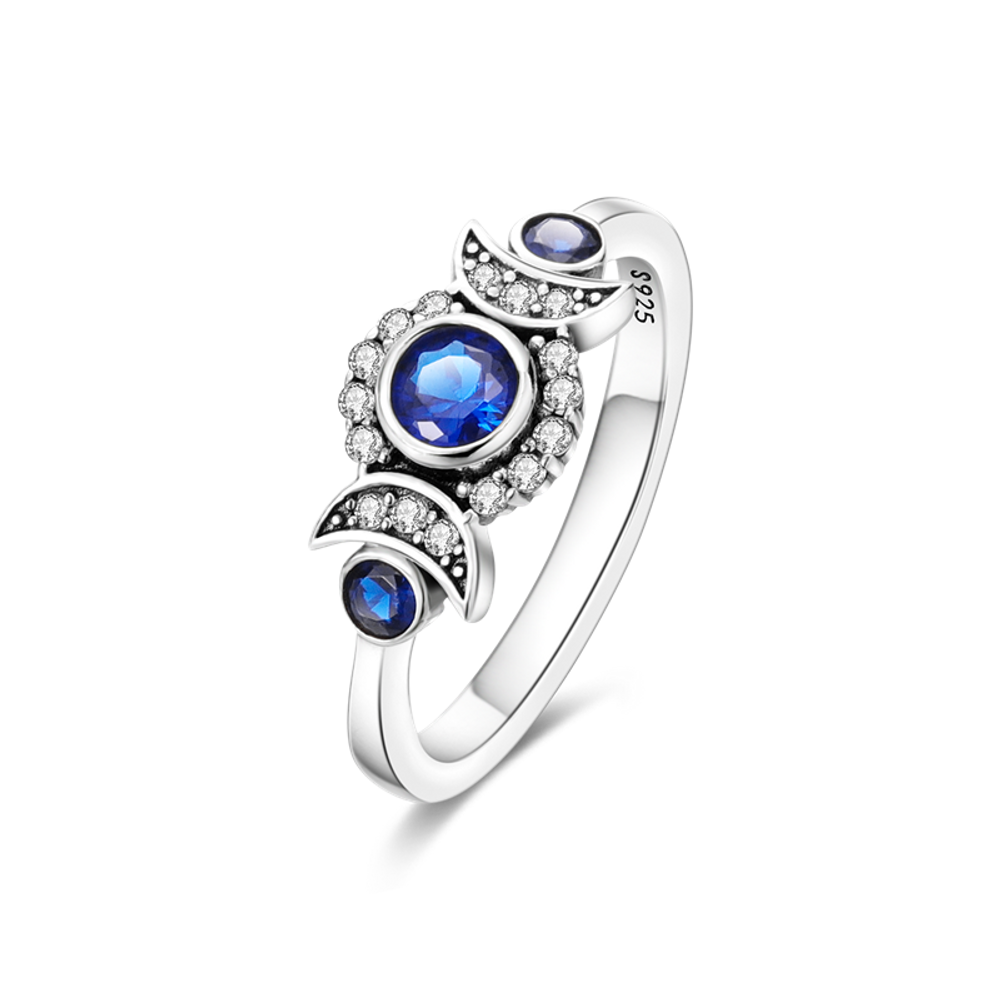 Shining Moon Blue Gem Ring