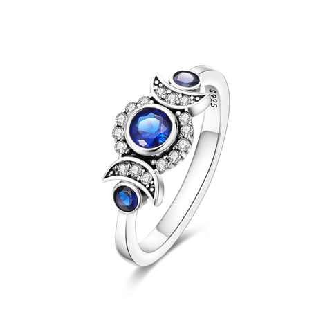 Bague Gemme Bleue Lune Brillante