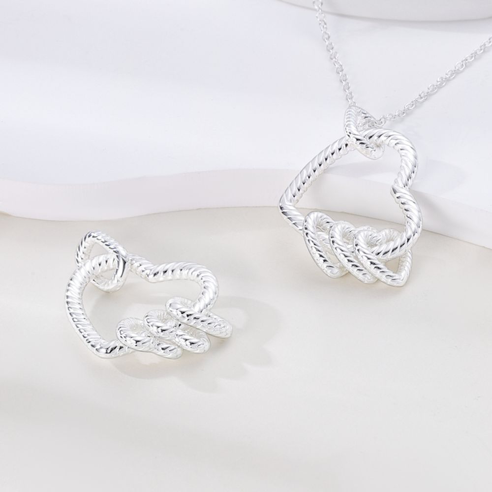 Snake Multi-Hoop Heart Necklace