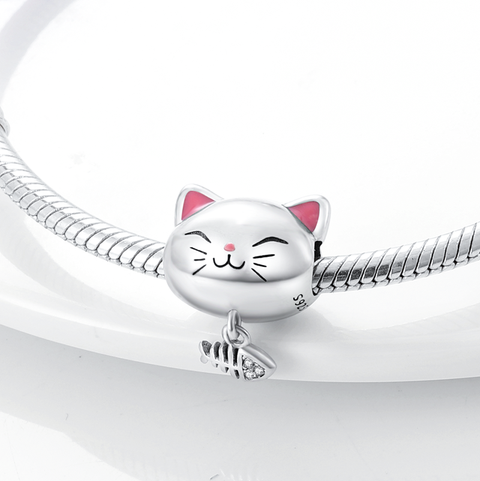 Lovely Cat And Fishbone Beads