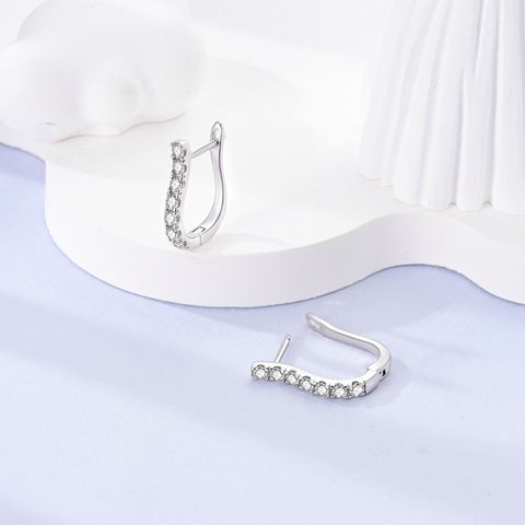 White Zirconium Horseshoe Earrings