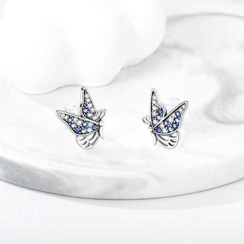 Ice Blue Butterfly Earrings