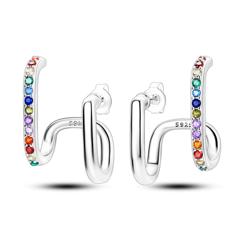Rainbow Double Layer Earrings