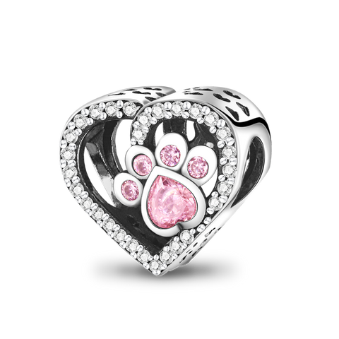Dog Footprint Bone Heart Shape Beads