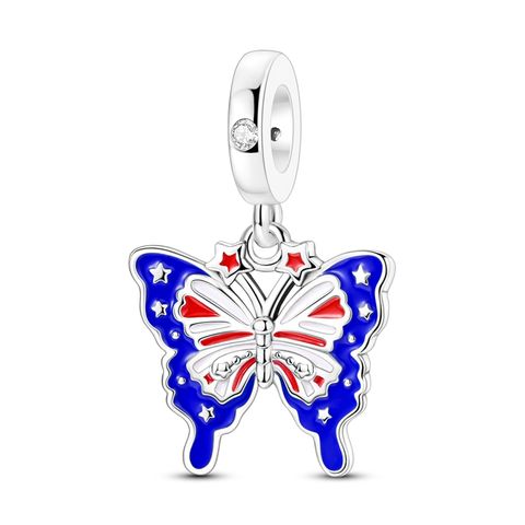 Colgante de mariposa con bandera