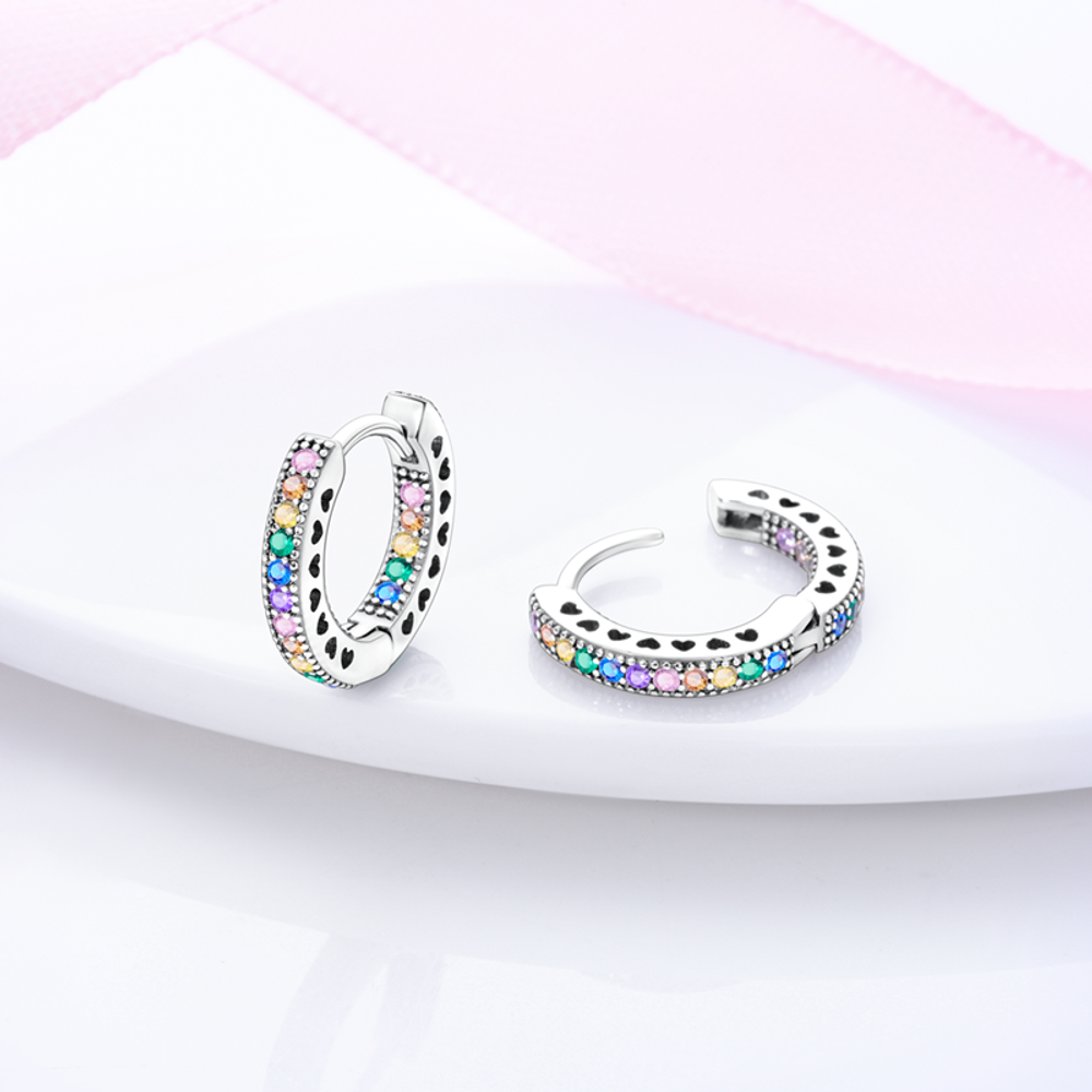 Colorful Paved Zirconia Earrings
