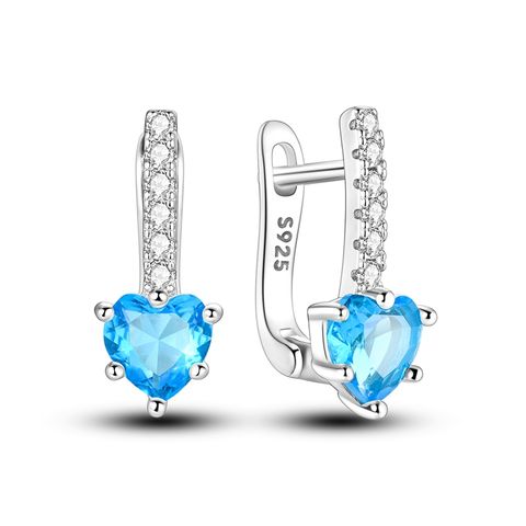 Sparkling Heart of Aquamarine Earrings