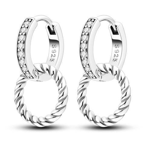 Double Hoop Twisted Rope Ohrringe