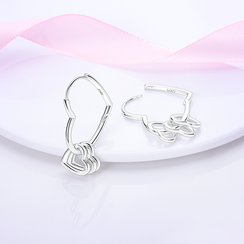 Multi-Hoop Heart Shape Earrings