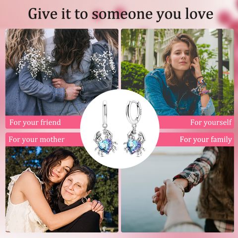 MULA 925 Sterling Silber Glitzer Krabbenform Ohrstecker Mode Schmuck Geschenke für Frauen