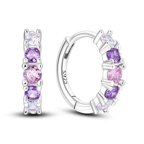 Boucles d'oreilles dégradées rose et violet