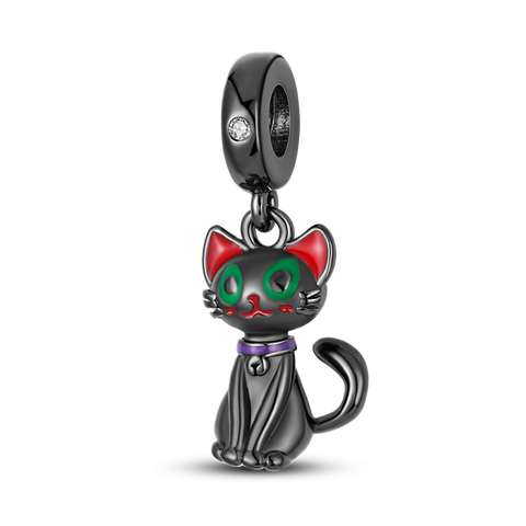 Abalorio de gato de color negro