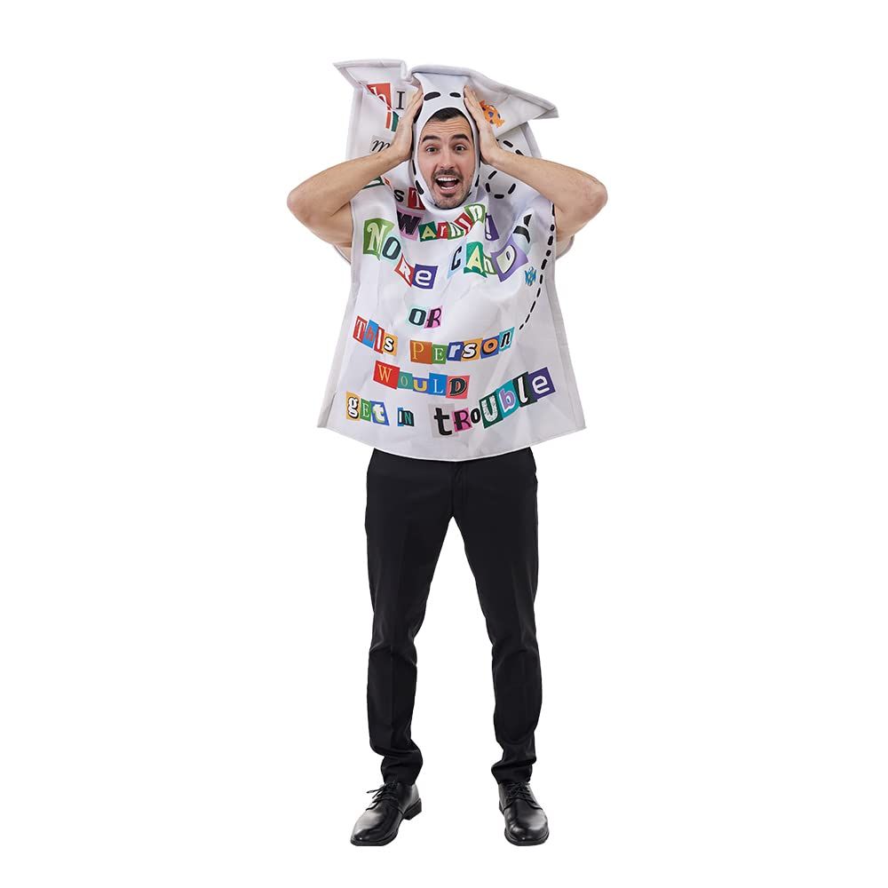 EraSpooky - Disfraz de letras amenazantes para adultos, divertidos trajes de papel de Halloween