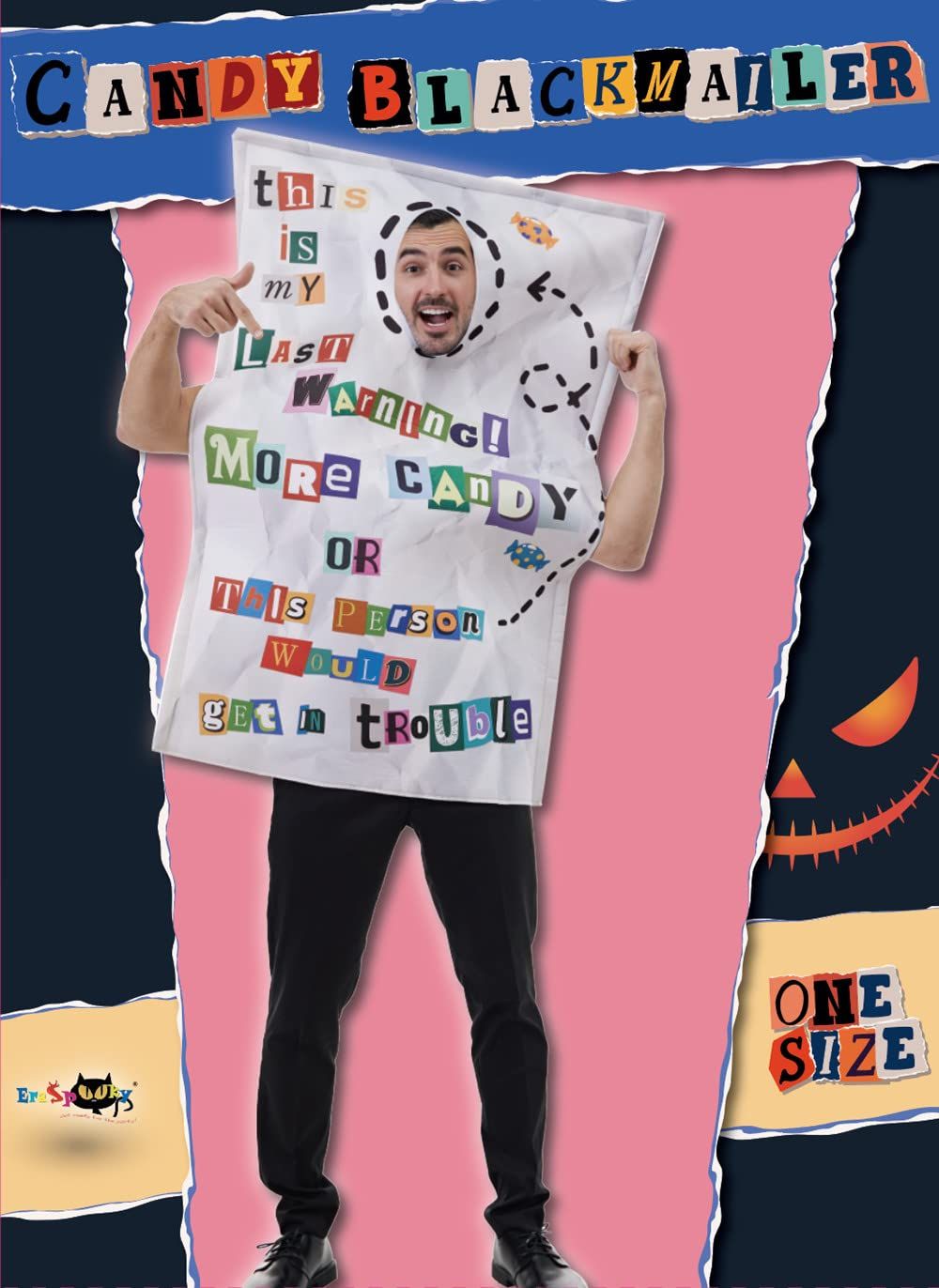 EraSpooky - Disfraz de letras amenazantes para adultos, divertidos trajes de papel de Halloween