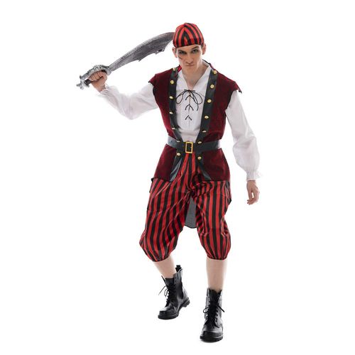 EraSpooky Ensemble de costumes de pirate Halloween de luxe pour hommes