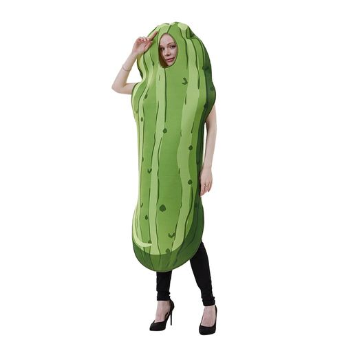 Eraspooky Pickle Halloween Costume Men Women Unisex Adults Cucumber Costume Condiment Party Dress up Food Funny Cosplay One Size