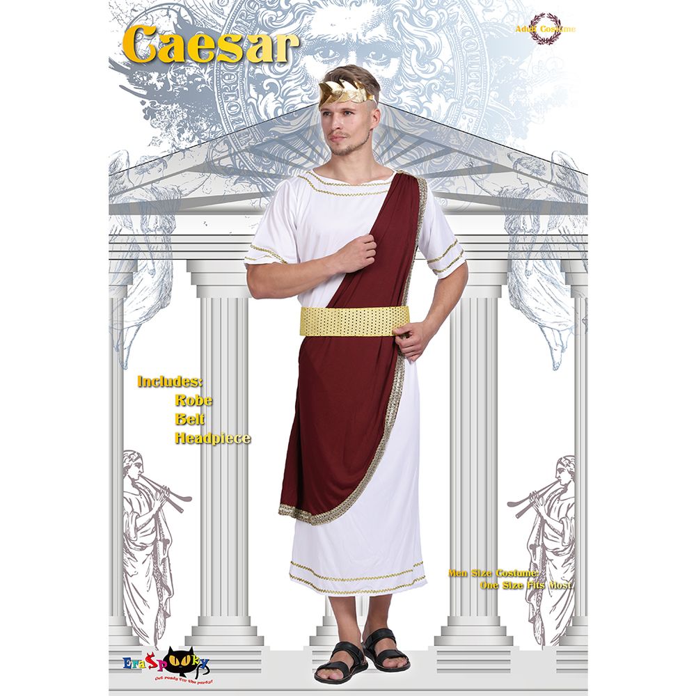 EraSpooky Costume de déguisement de fête de César pour hommes grecs anciens
