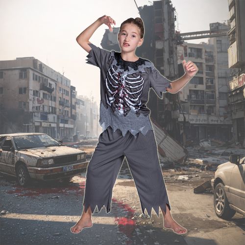 EraSpooky Skeleton Bloody Zombie Boy Costume Horror Halloween Kids Fancy Dress Outfit