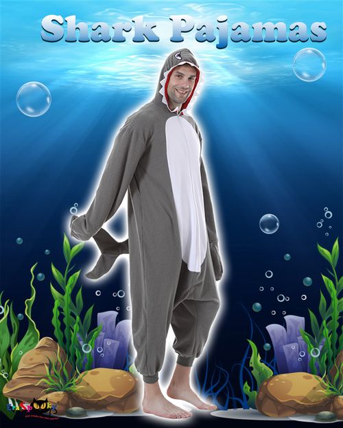 Eraspooky Adulte Requin Pyjama Onesie Animaux Costume Une Pièce avec Capuche Unisexe